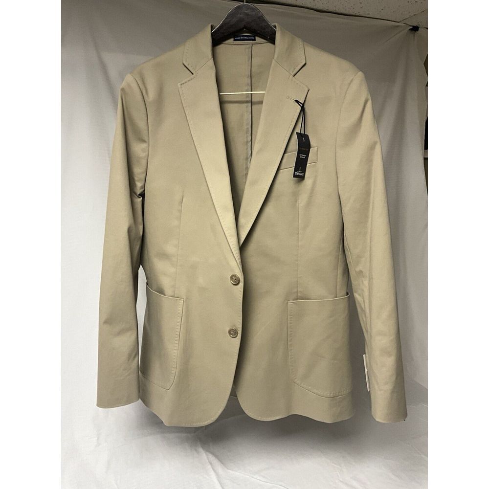 NWT Men's Stafford 42R Classic Fit Cotton Suit Jacket Separate Khaki Reg $160‎